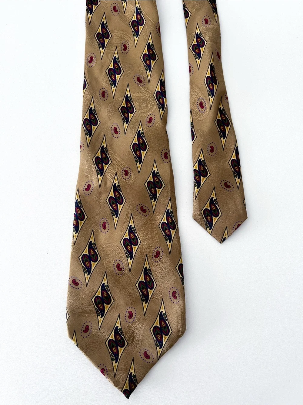Boss By Hugo Classic Tan Geometric Men's Tie